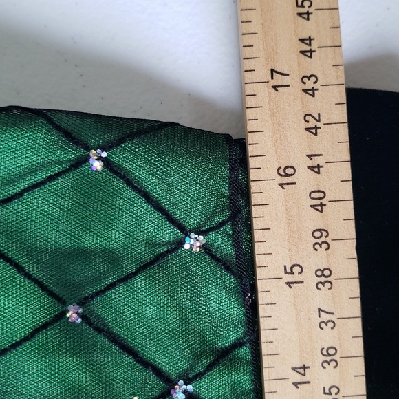 Coldwater Creek NWT Holiday Dress 10 Emerald Green Black Tulle Diamond Christmas - Picture 12 of 15